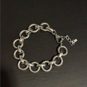 Elegant Stainless Steel Bracelet Round Circle Chain 8”